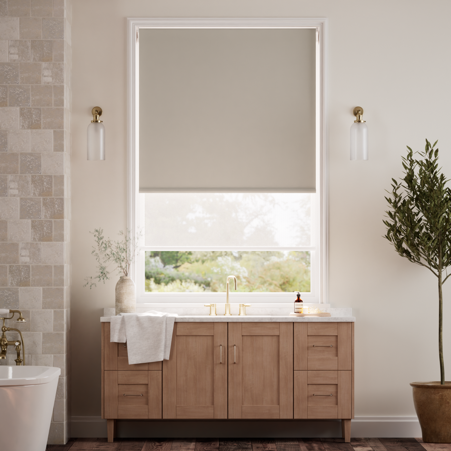 Double-rullgardin Atom Fossil 