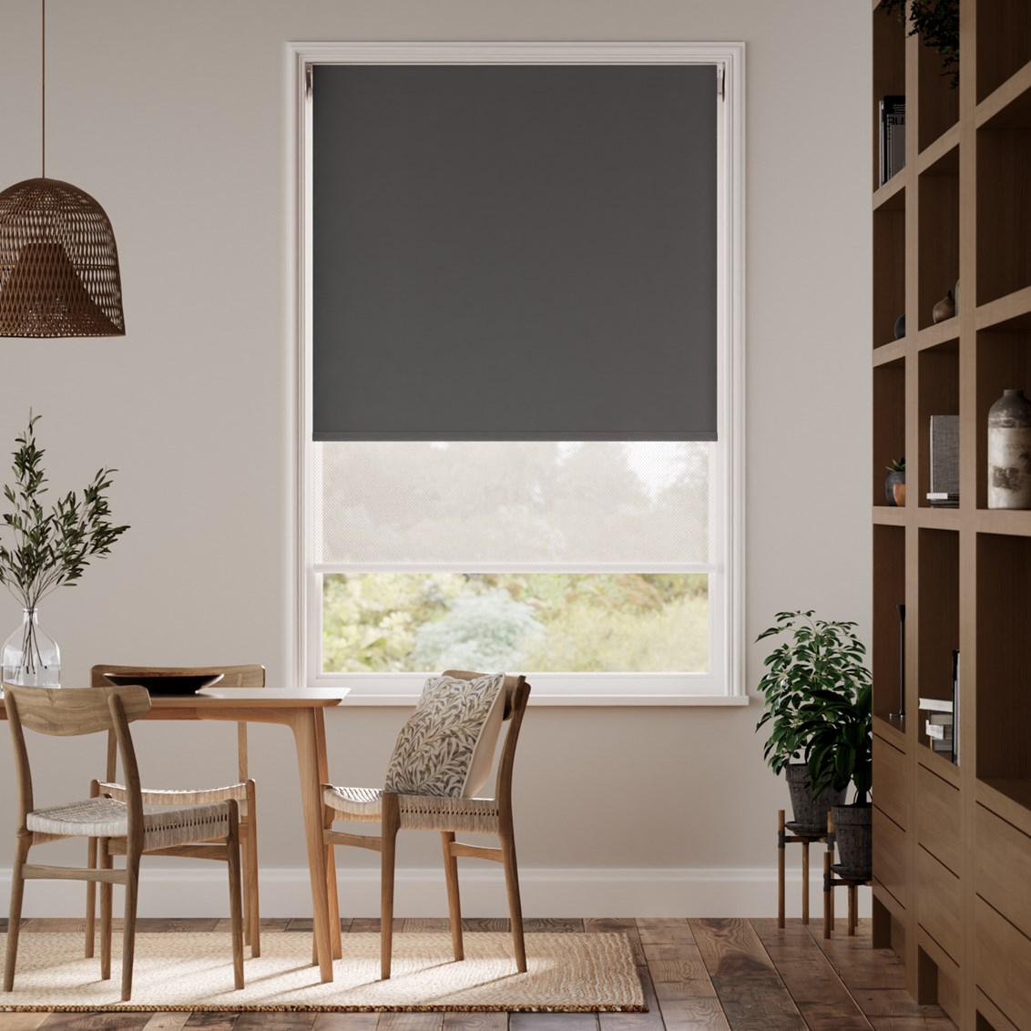 Double-rullgardin Atom Pewter 