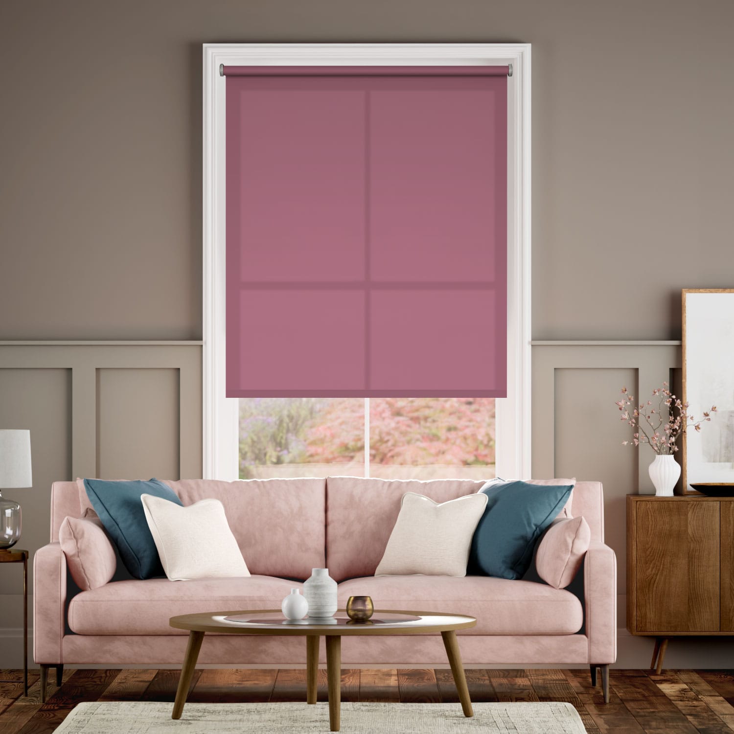 Rullgardin Avalon Peony Pink