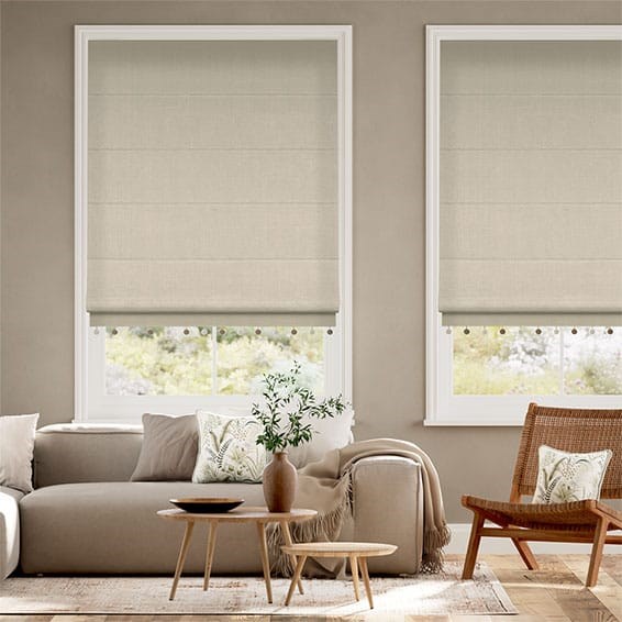 Dekorativa hissgardiner Bijou Linen Latte & Fawn