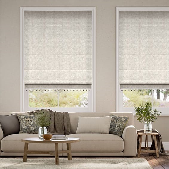 Dekorativa hissgardiner Bijou Linen Oatmeal & Pebble
