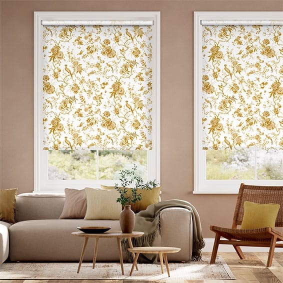 Rullgardin Bird Toile Gold