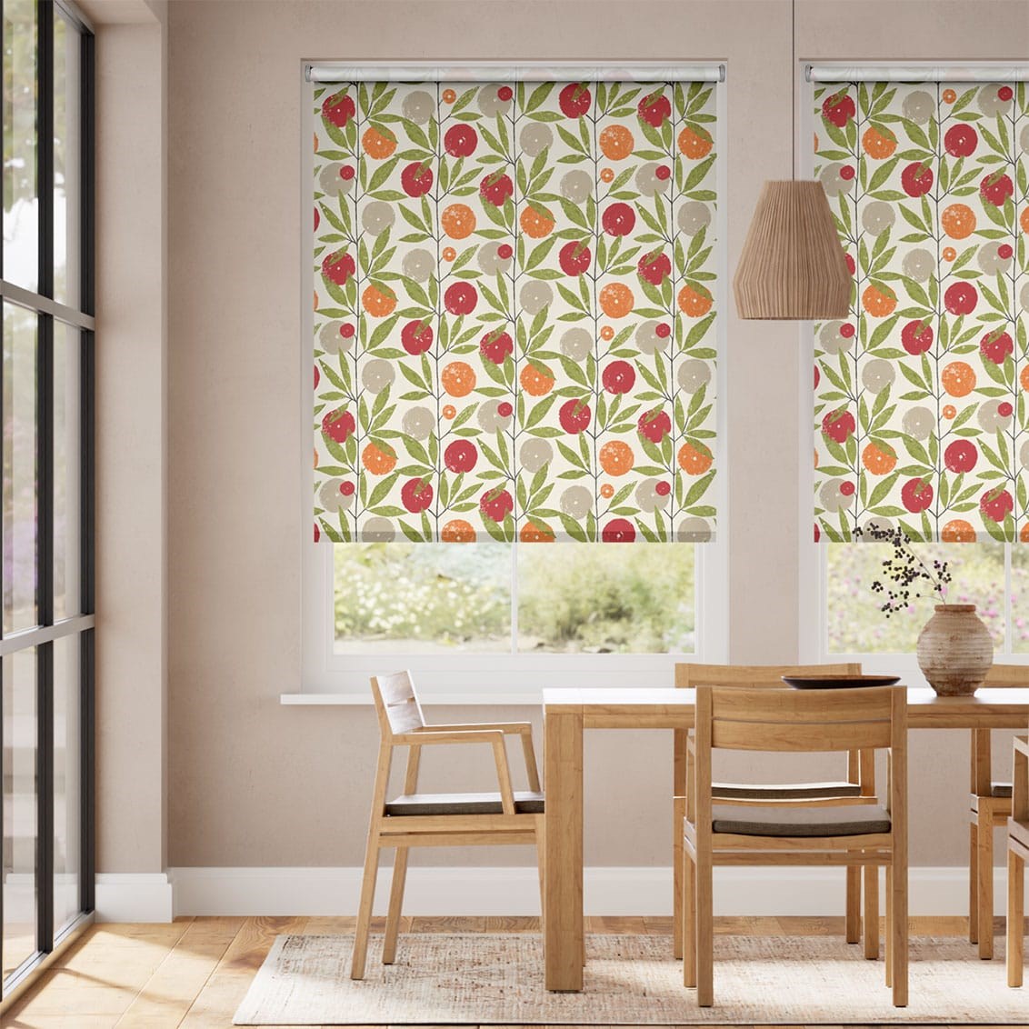 Rullgardin Twist2Fit Blomma Tangerine