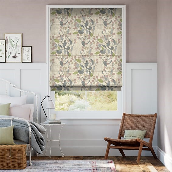 Hissgardin Bursting Berries Vintage Linen Pastel Pink