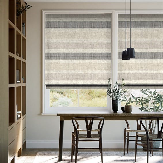 Hissgardin Cardigan Stripe Linen Stone