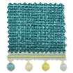 Dekorativ hissgardin Cavendish Caribbean Blue & Spring sample image