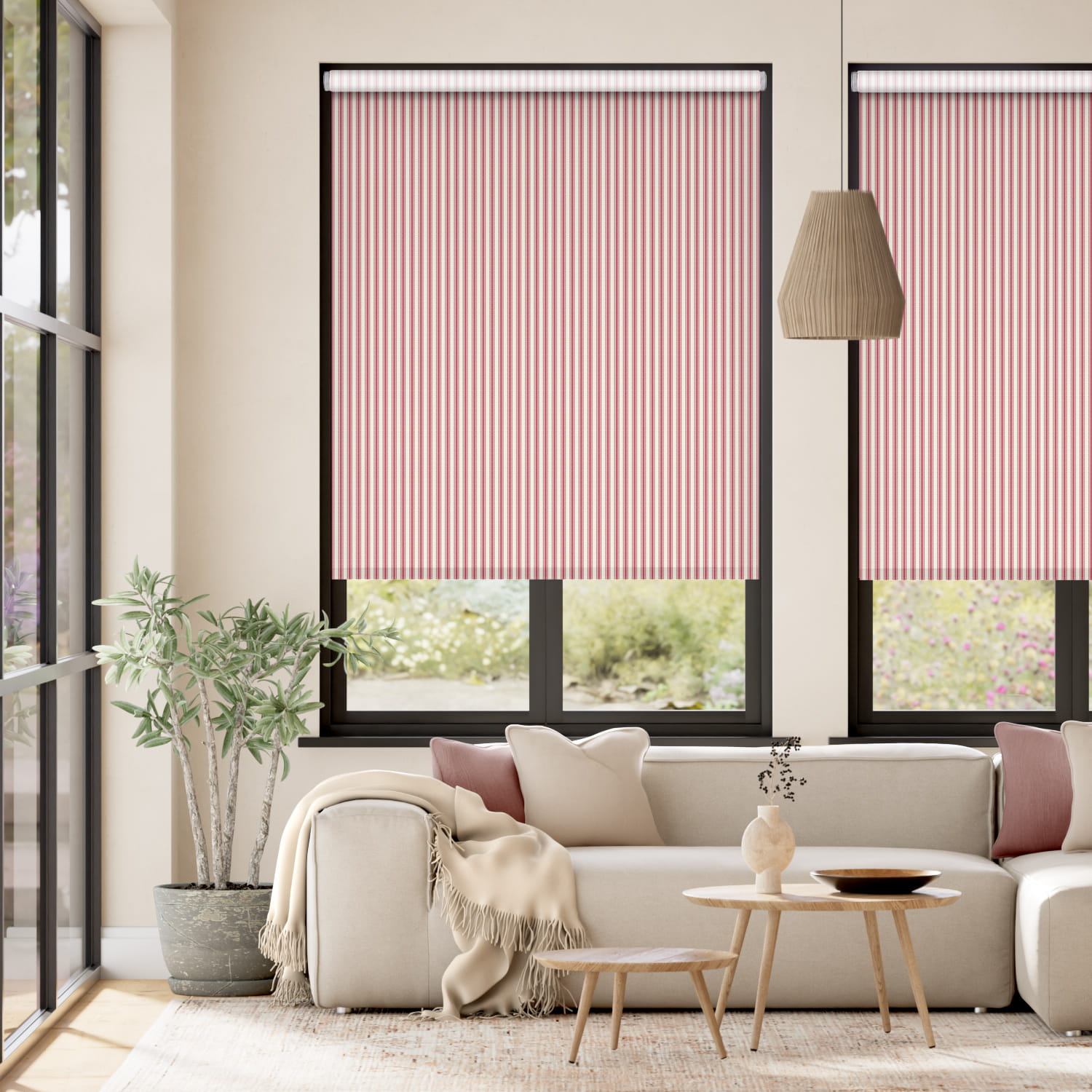 Rullgardin Twist2Fit Chester Stripe Berry