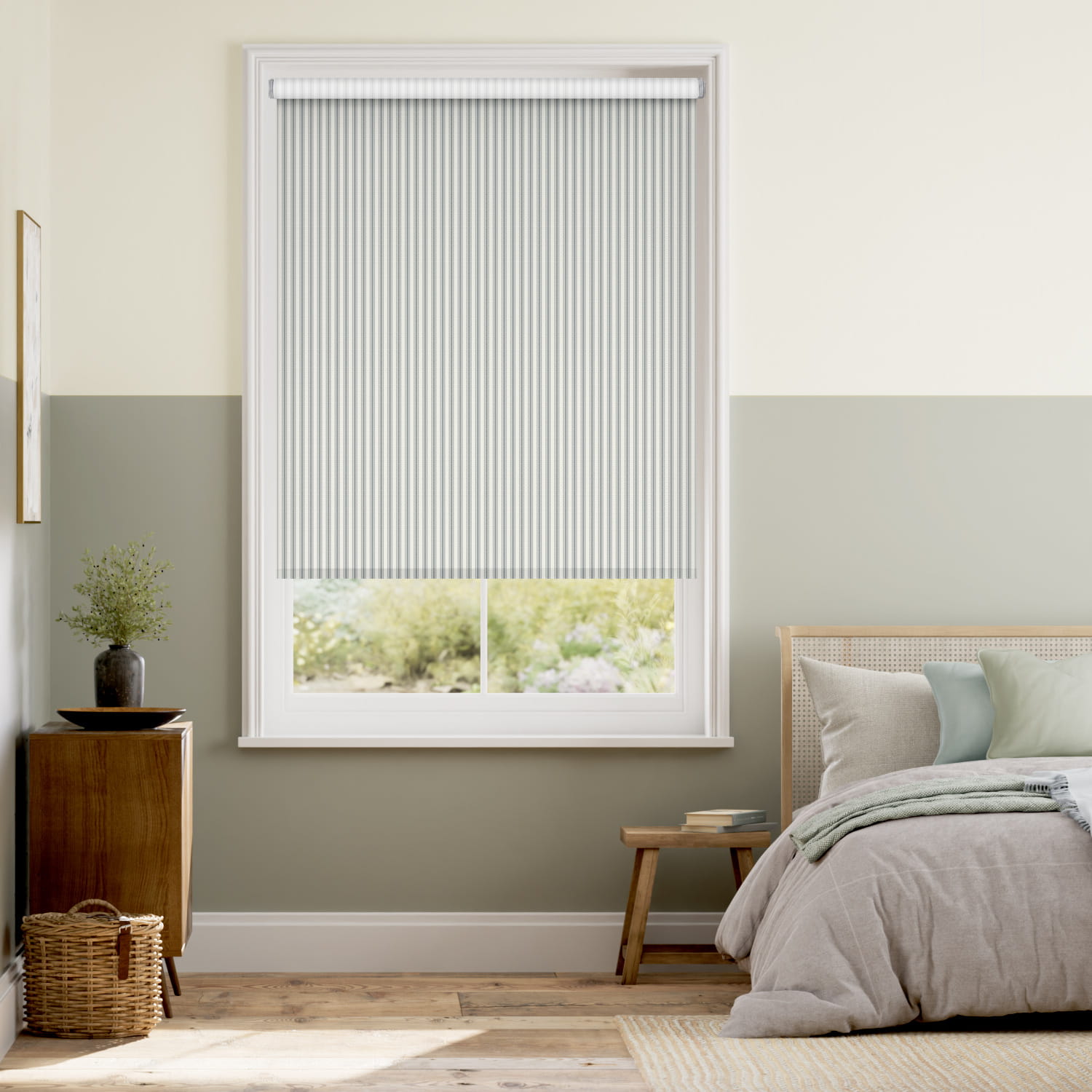 Rullgardin Chester Stripe Light Grey