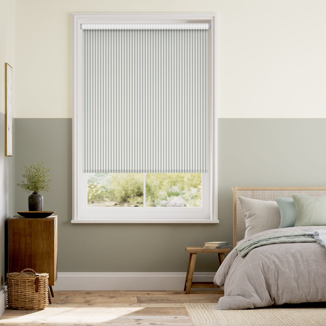 Rullgardin Twist2Fit Chester Stripe Light Grey