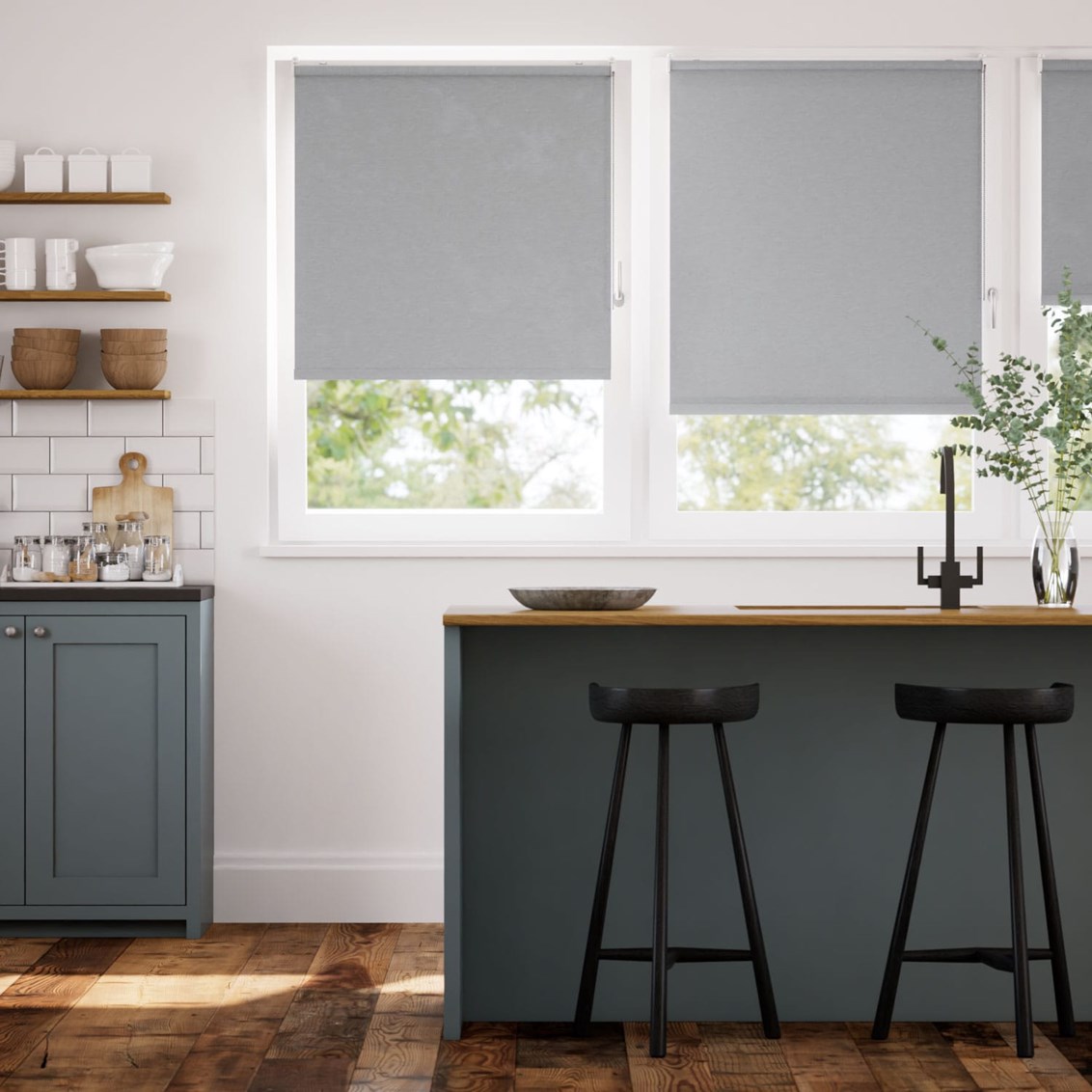 Rullgardin ClampFit Avalon Natural Grey