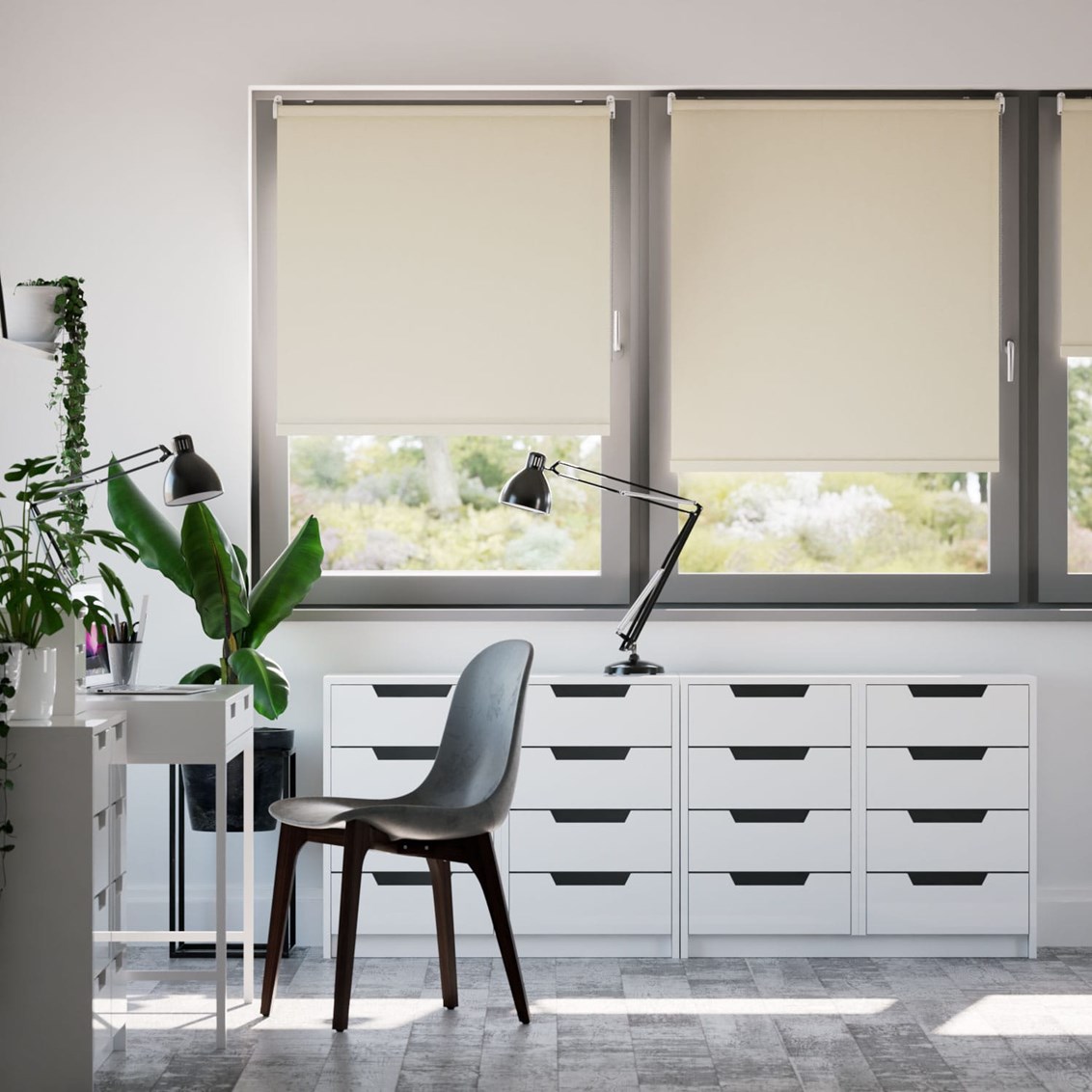 Rullgardin ClampFit Sorrento Blackout Ecru