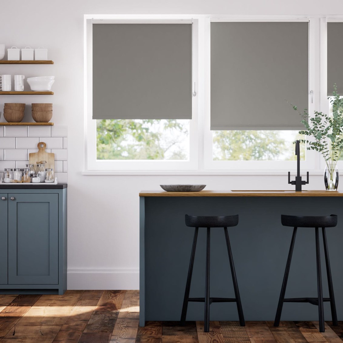 Rullgardin ClampFit Toulouse Blackout Clay Grey