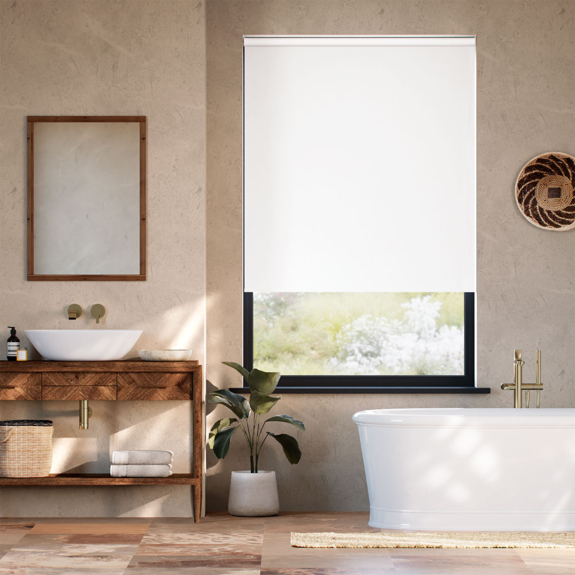 Rullgardin Como Blackout White