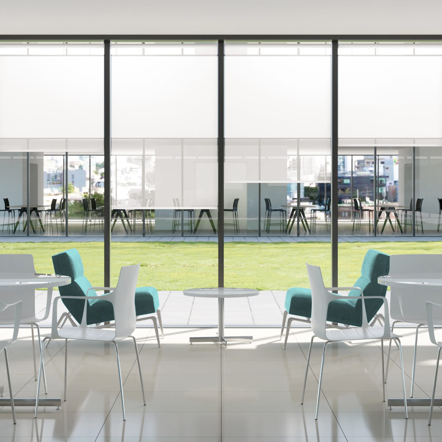 Rullgardin Contract Oculus Bone White