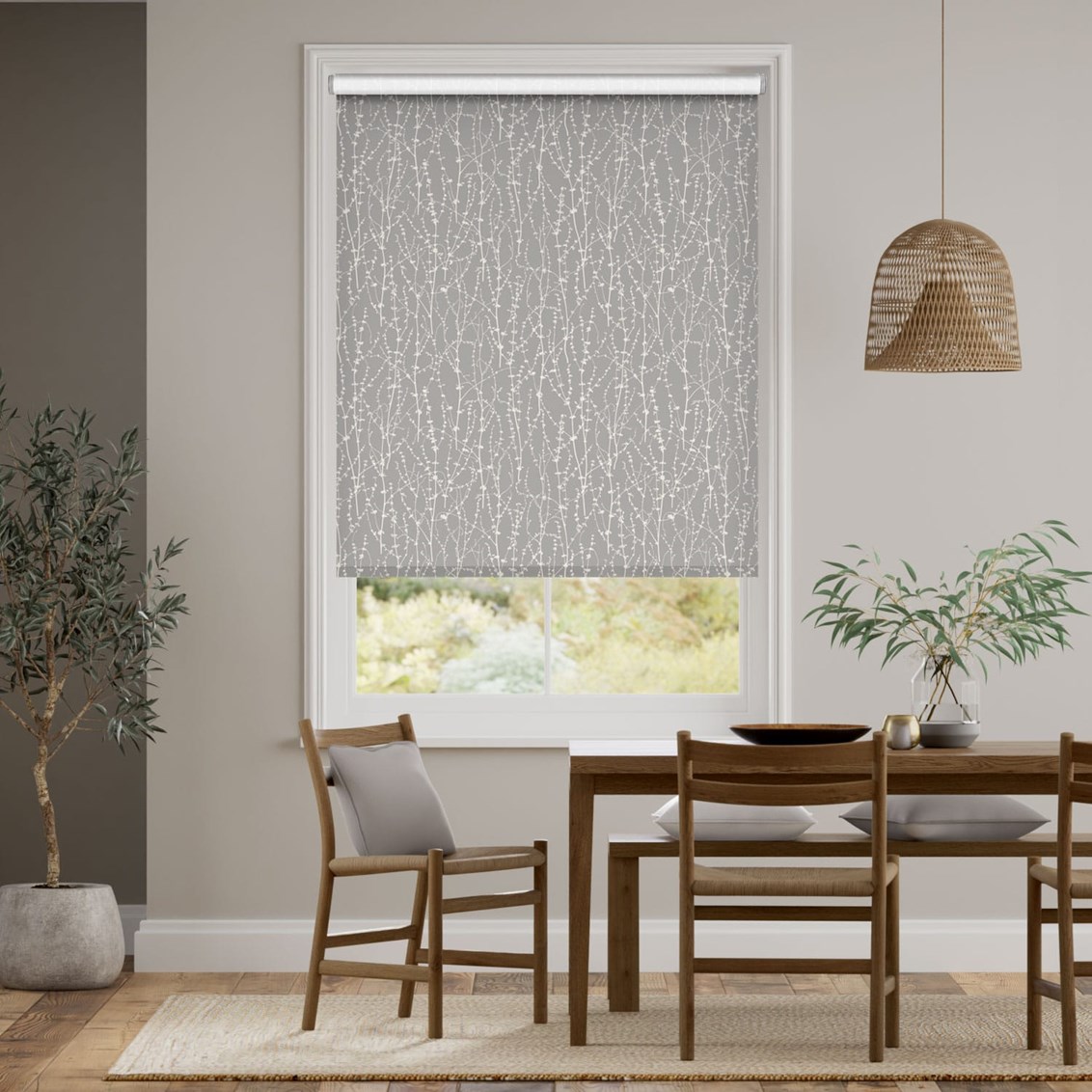 Rullgardin Twist2Fit Dockleaf Dove Grey