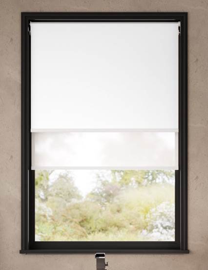 Double Voile Brilliant White Rullgardin (Double) thumbnail image