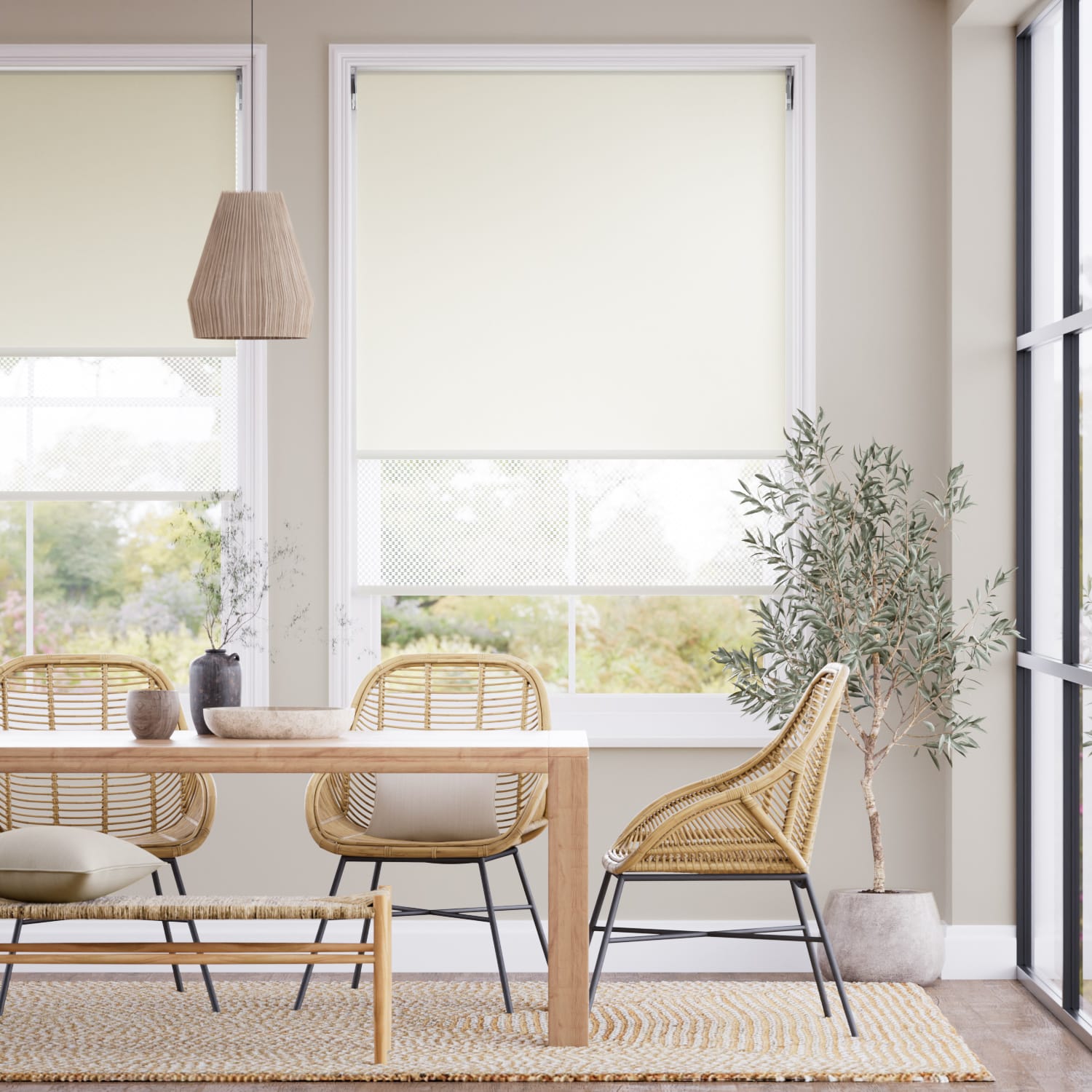 Double-rullgardin Umbra Linen White