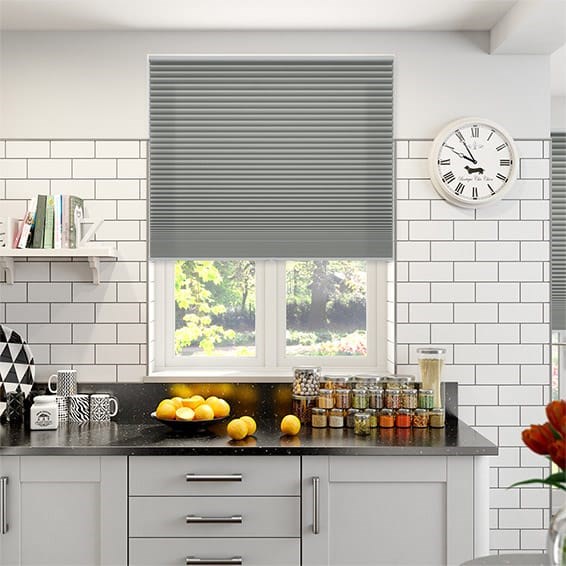 Plisségardin Cordless DuoShade Nickel Grey