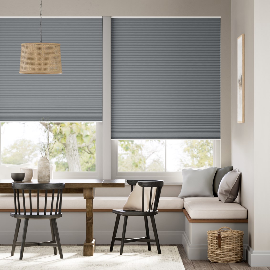 Plisségardin Cordless DuoShade Slate Blue