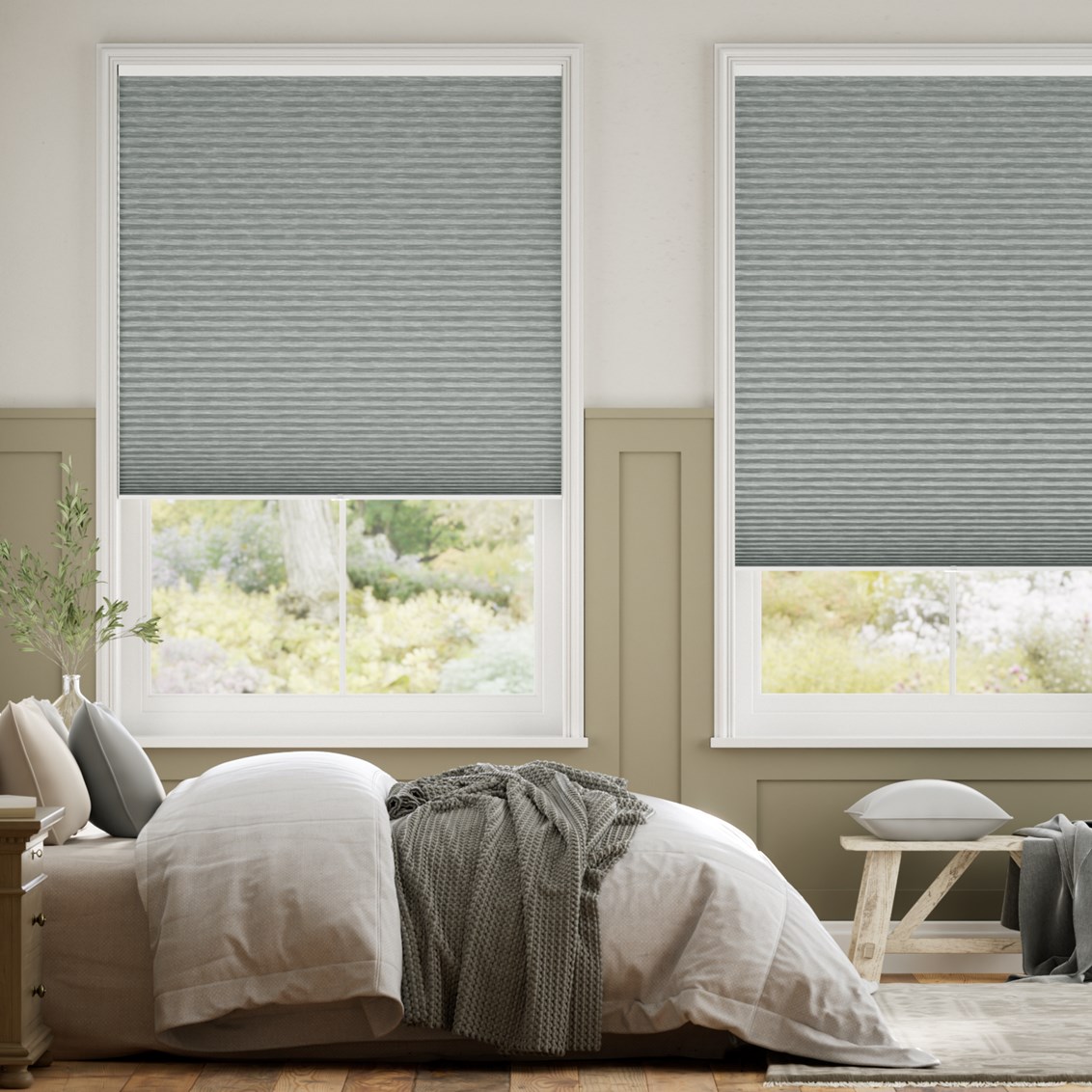 Plisségardin Cordless DuoShade Graphite