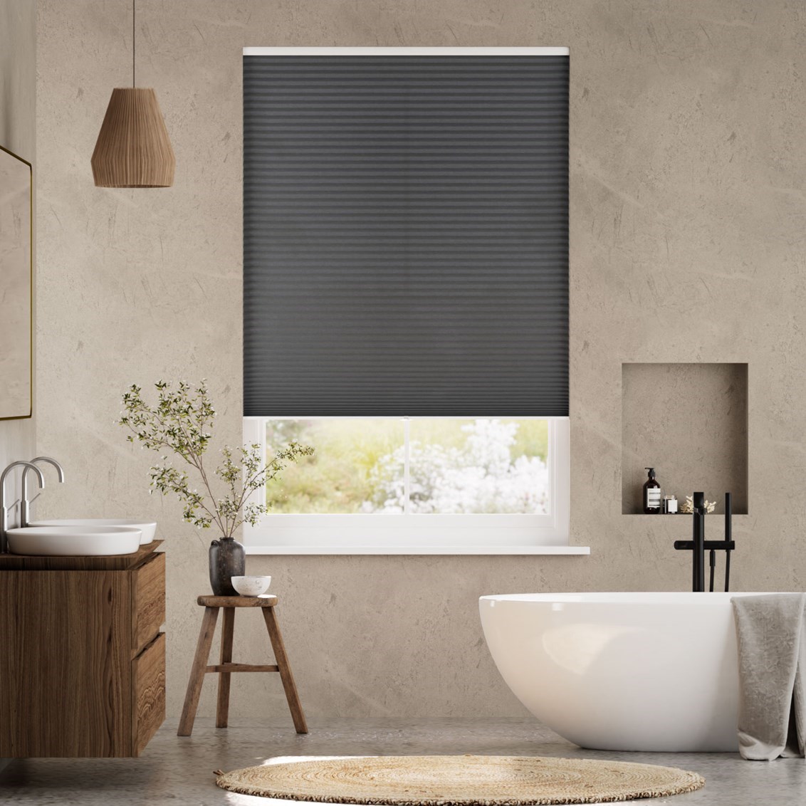 Plisségardin Elektrisk Cordless DuoLight Anthracite
