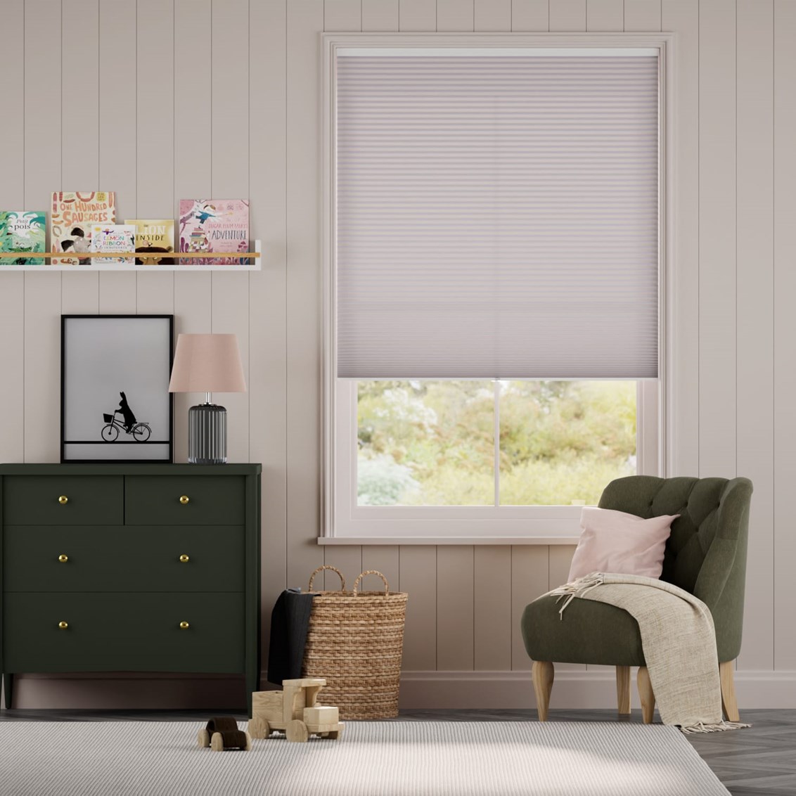 Plisségardin Elektrisk Cordless DuoLight Wisteria