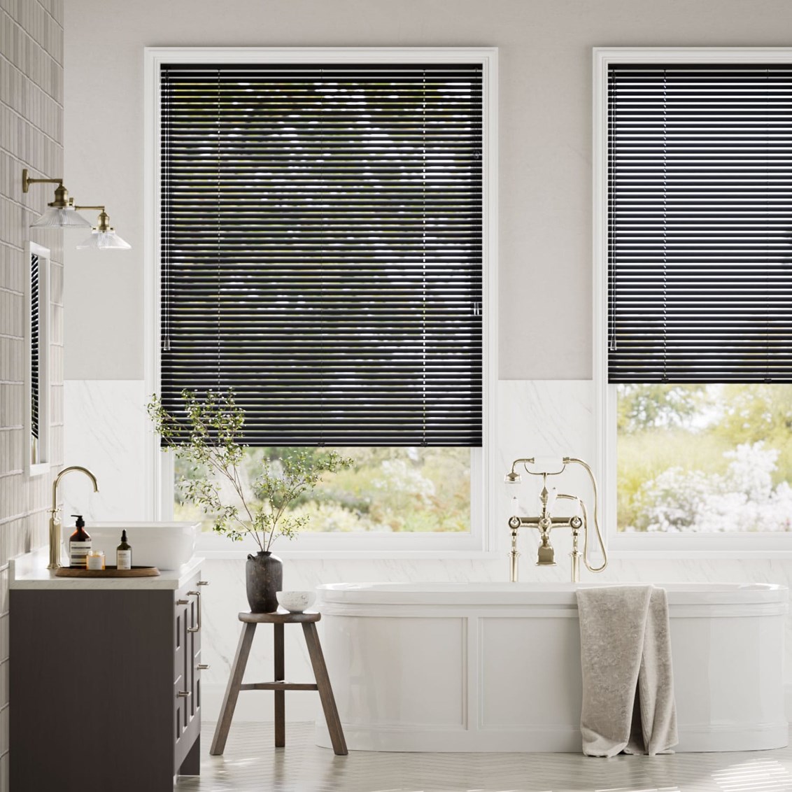 Persienner Elements Gloss Black - 25mm -lameller