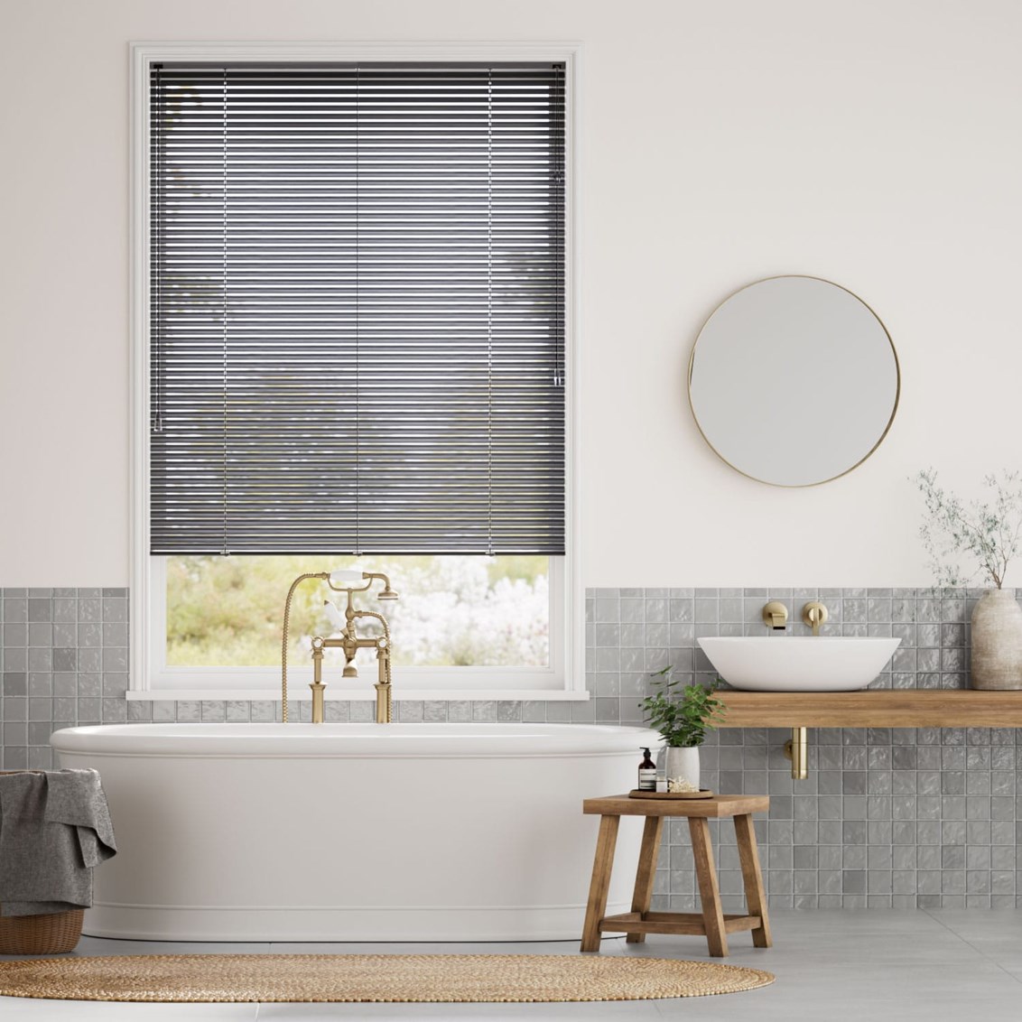 Aluminiumpersienn Form Brushed Onyx - 25mm Slat