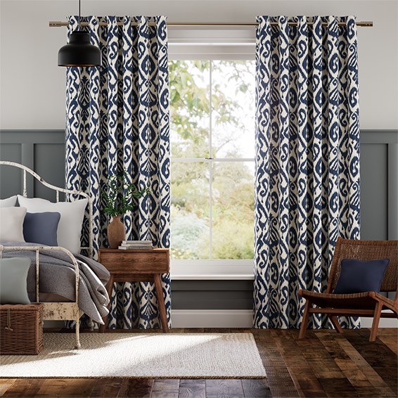 Gardiner Ikat Damask Ink Blue