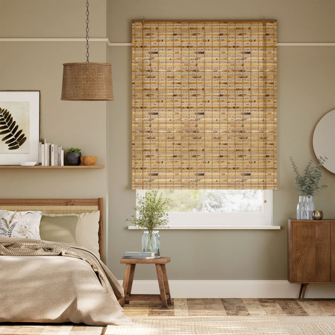 Bambu rullgardin Roll-up Java Cedar