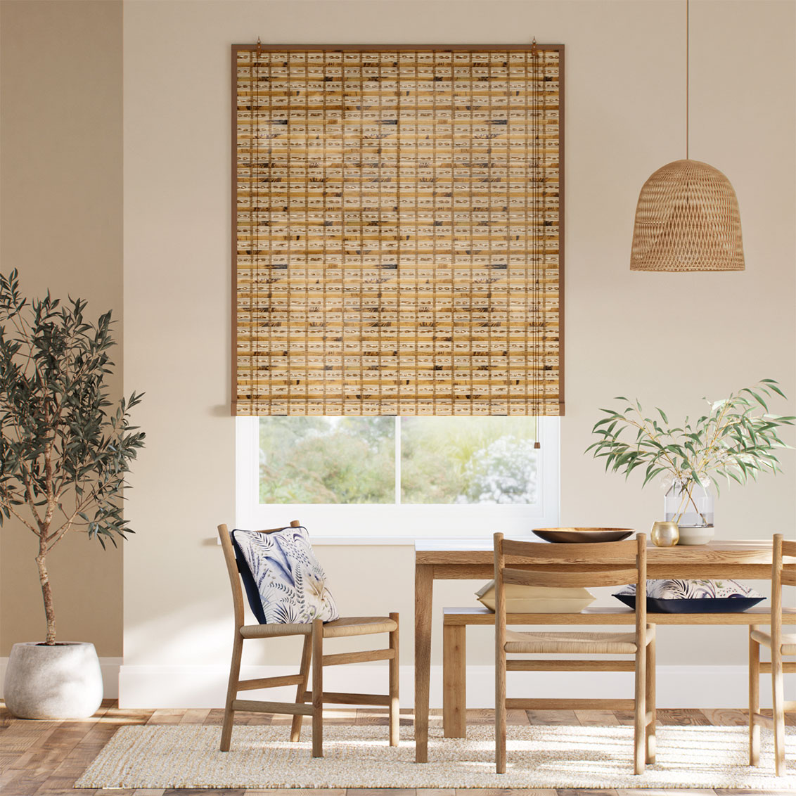 Bambu rullgardin Roll-up Java Cedar & Demerara