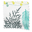Rullgardin Leaf Stripe Aqua  sample image