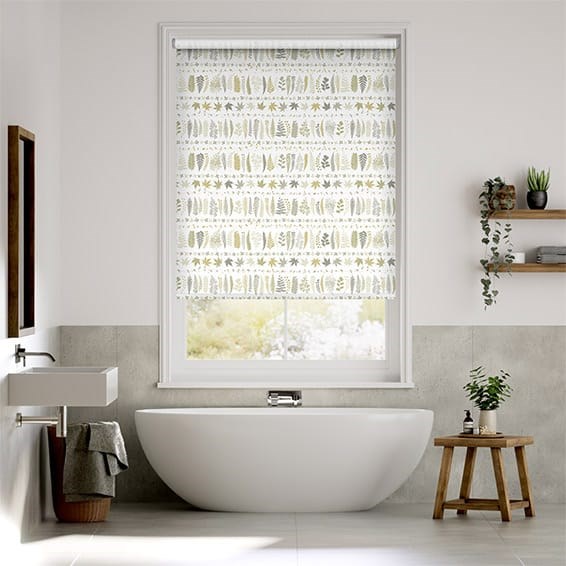 Rullgardin Leaf Stripe Natural And Grey 