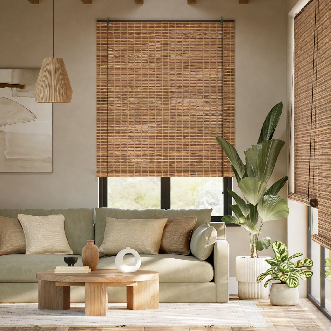 Bambu rullgardin roll-up Loreto Chestnut