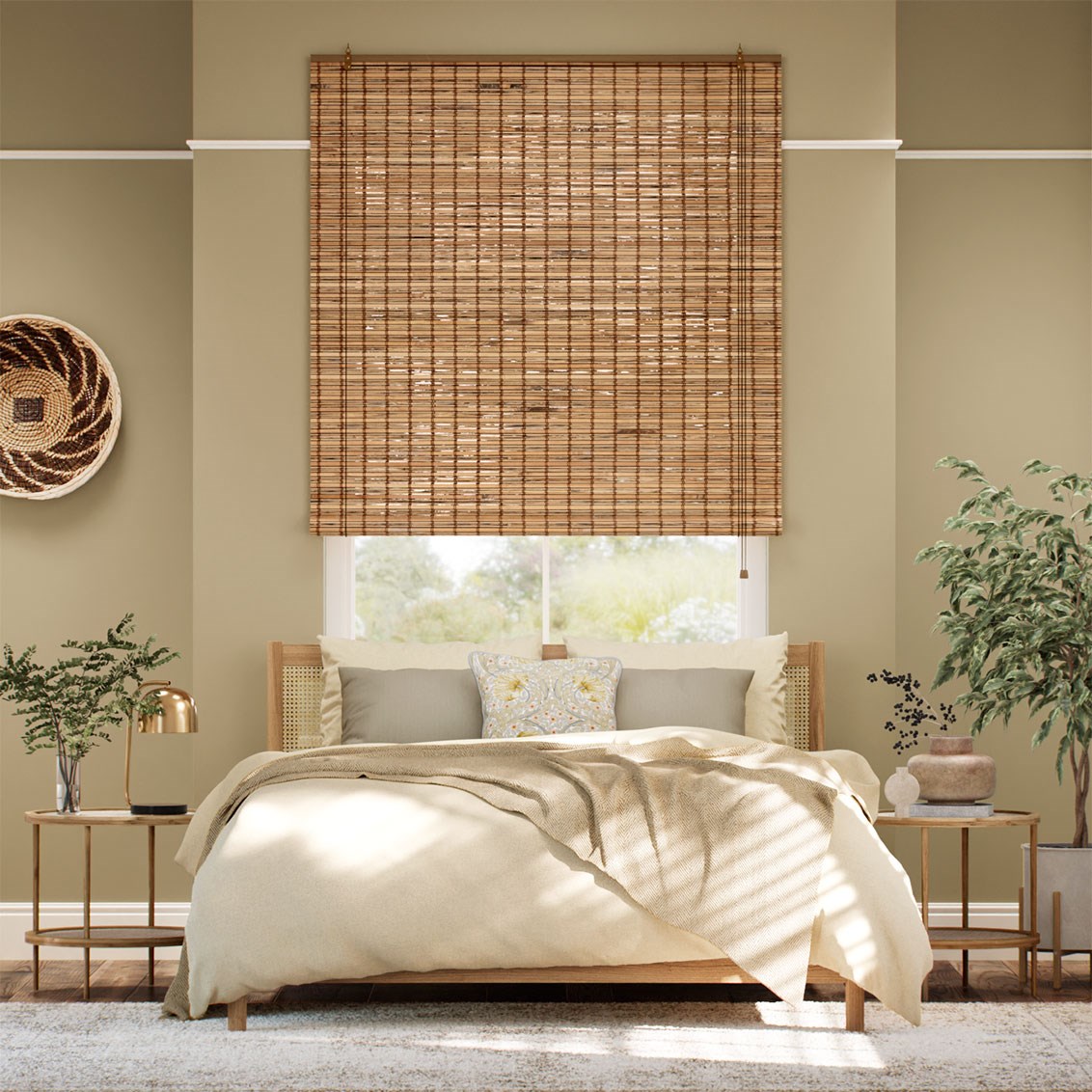 Bambu rullgardin roll-up Loreto Walnut