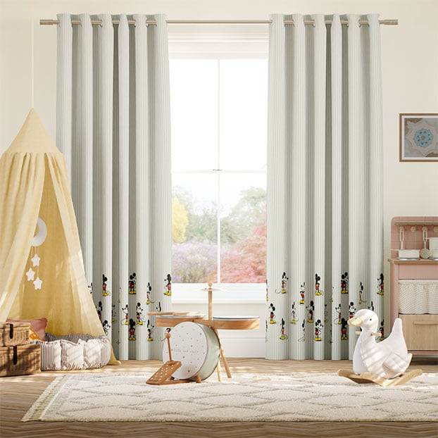 Musse Pigg Stripe Border Dove Grey Gardiner thumbnail image