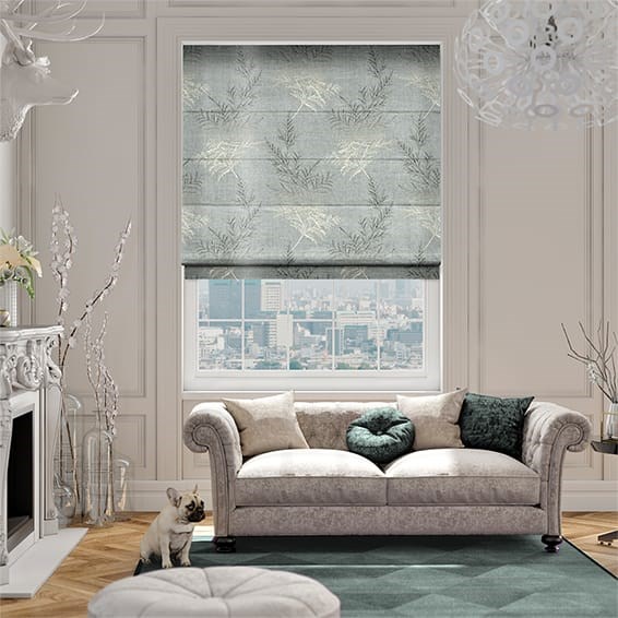 Hissgardin Moonlit Fern Faux Silk Platinum