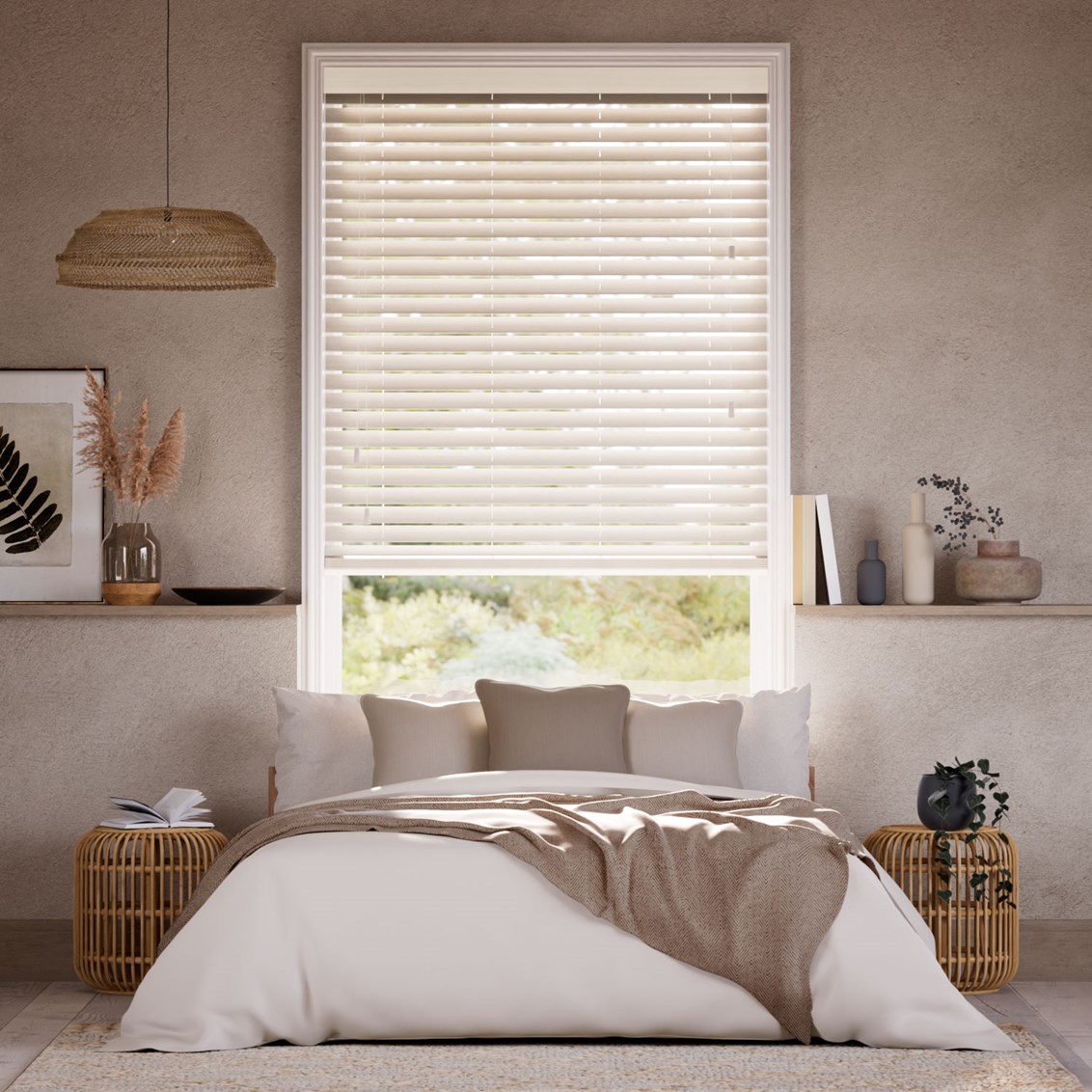 Persienn i konstträ Nordic Oak - 50mm lameller