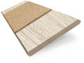 Persienn i konstträ Nordic Oak & Camel - 50mm lameller sample image