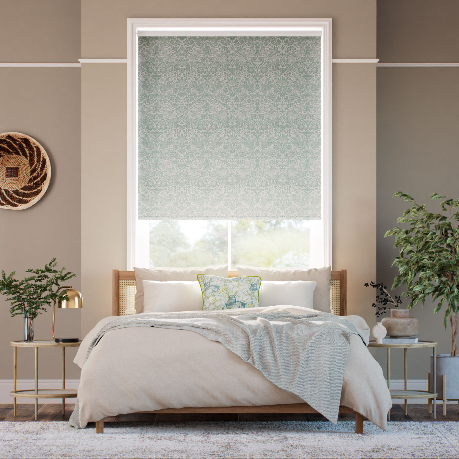 Rullgardin William Morris Strawberry Thief Jacquard Opal 