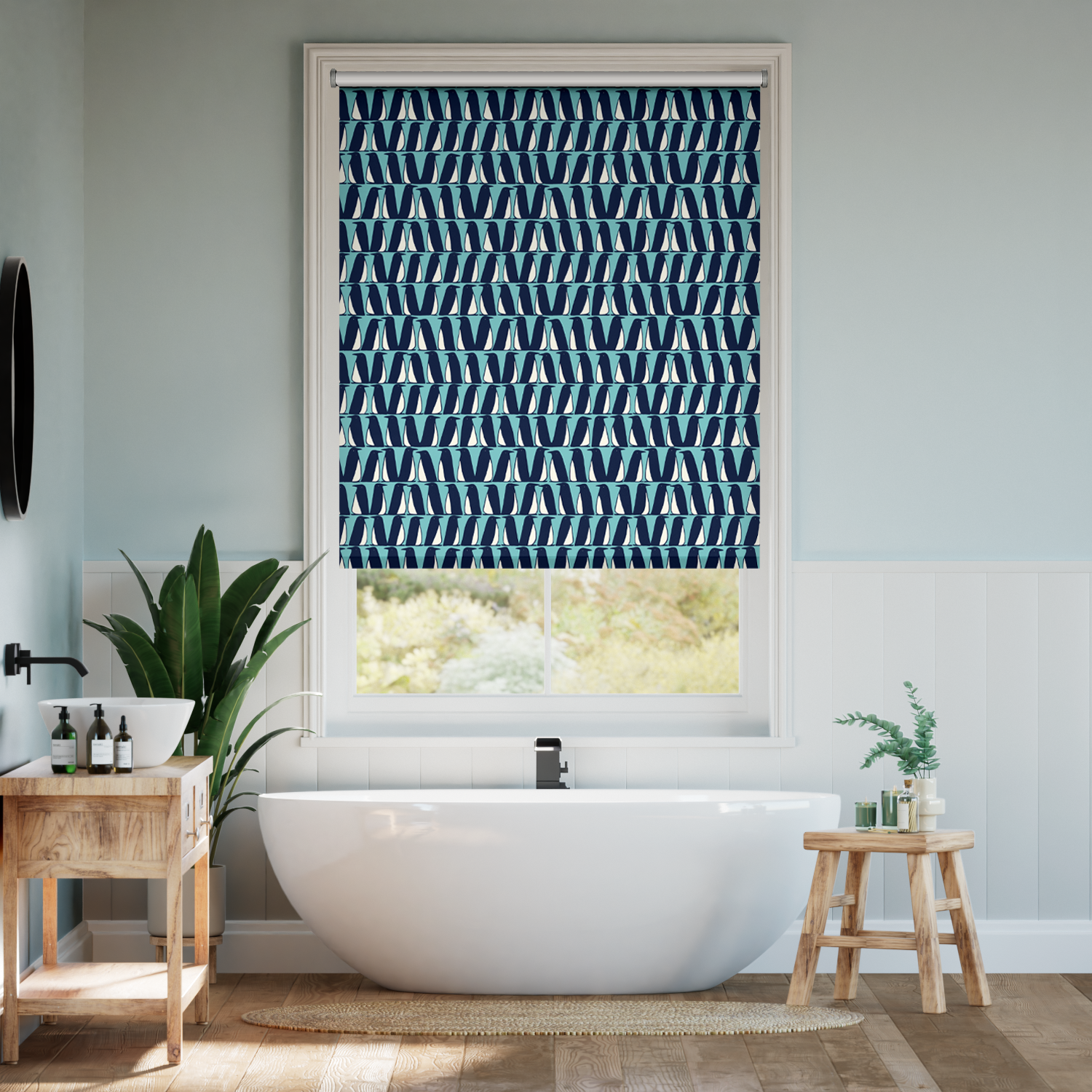 Rullgardin Splash Pedro Teal