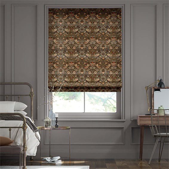 Hissgardin William Morris Strawberry Thief Velvet Chocolate