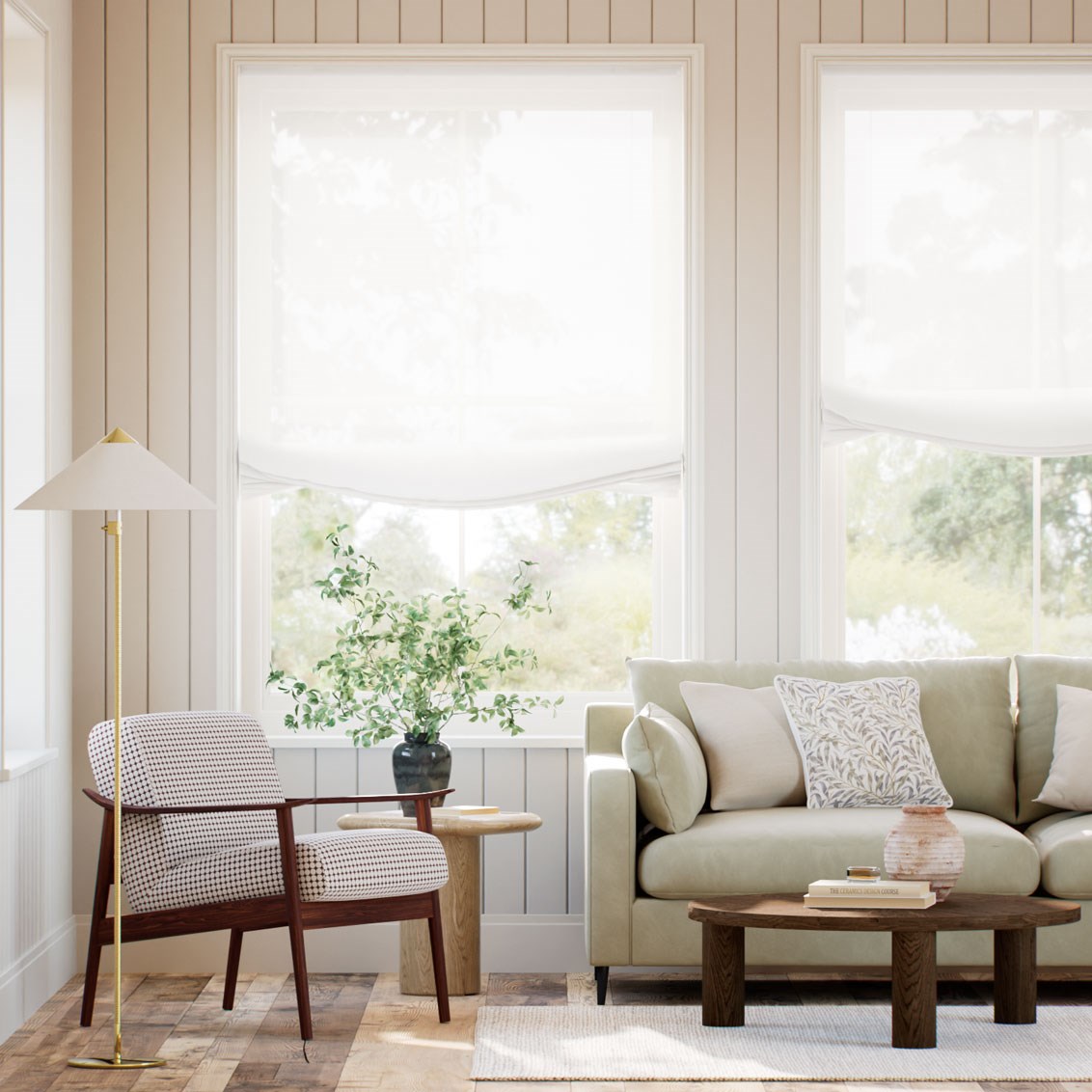 Relaxed hissgardin Tahiti Voile Snow