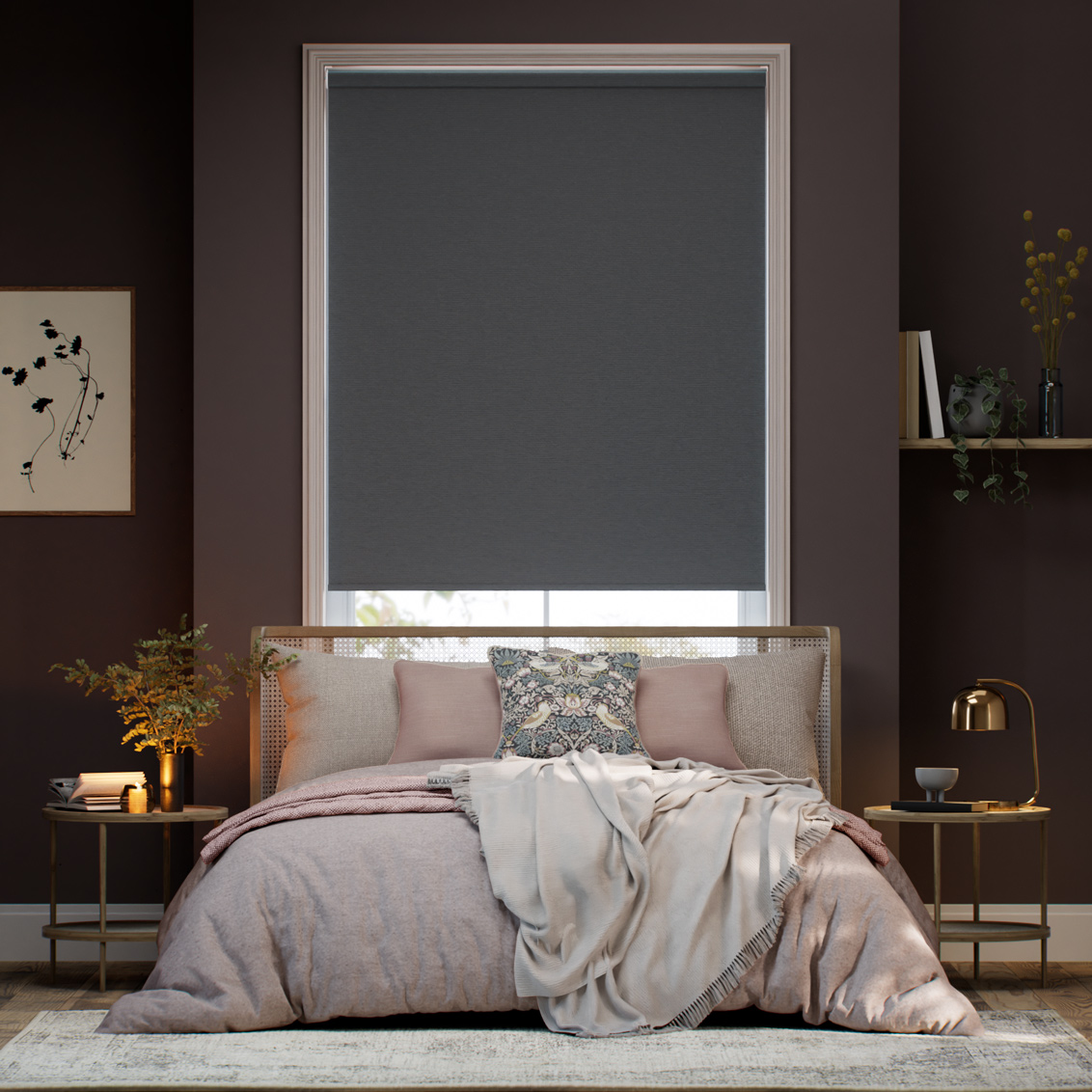 Rullgardin Tamlin Blackout Faux Suede Slate