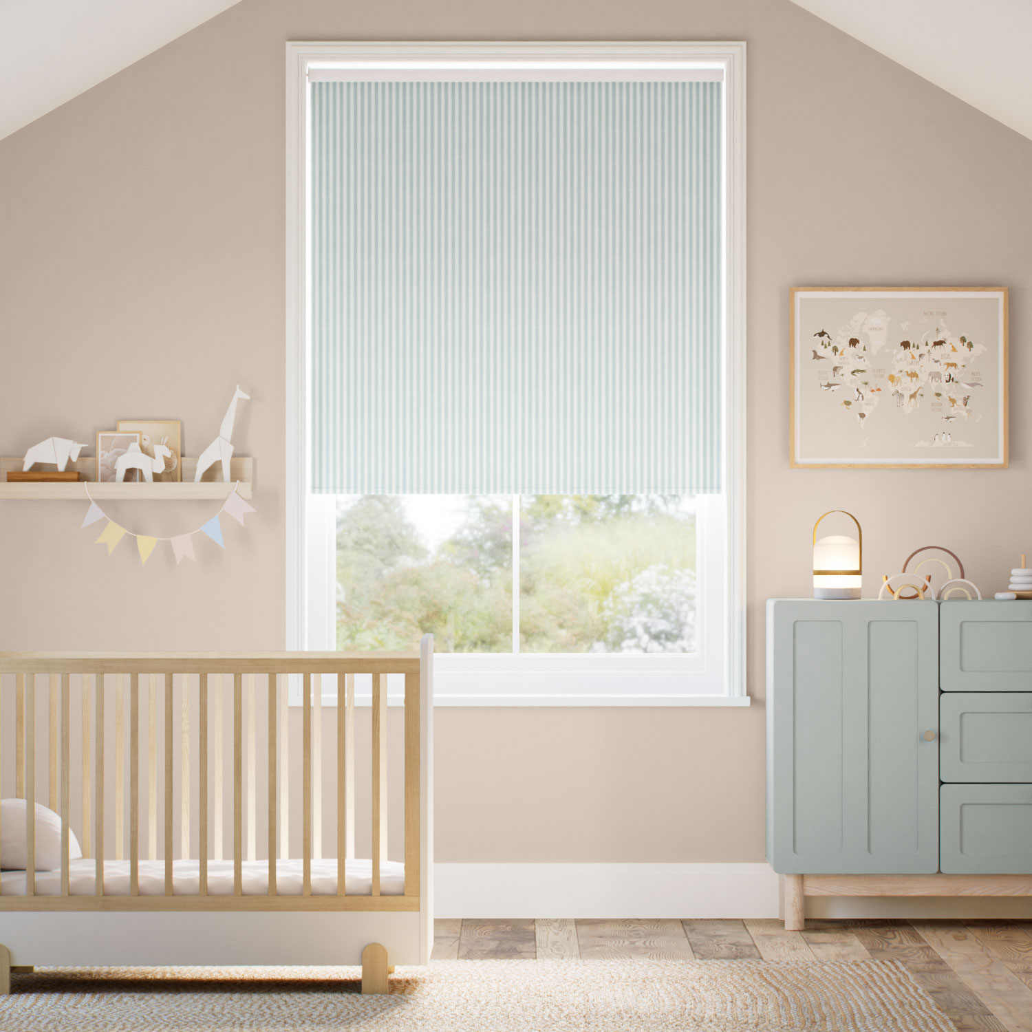 Rullgardin Tiger Stripe Blue Eggshell