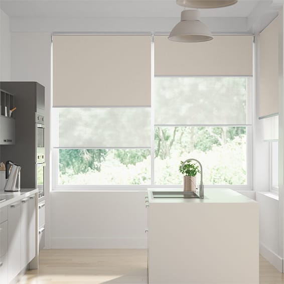 Double-rullgardin Titan Canvas & Arctic White
