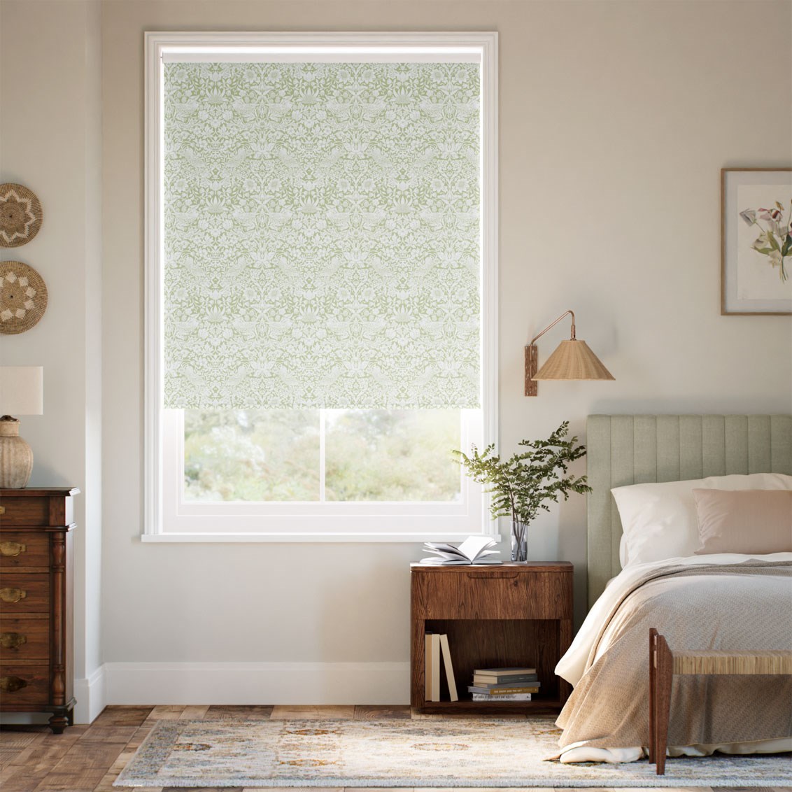 Rullgardin Twist2Fit William Morris Strawberry Thief Celadon 