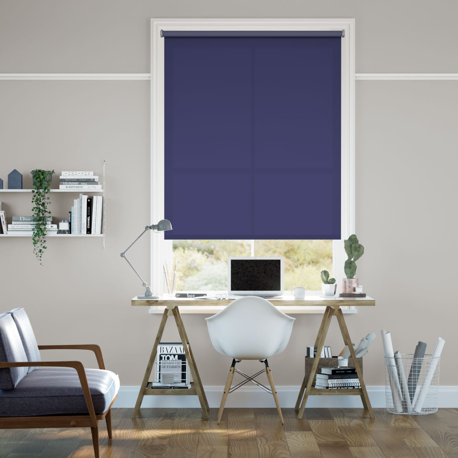 Ljusfiltrerande rullgardin Valencia Cobalt