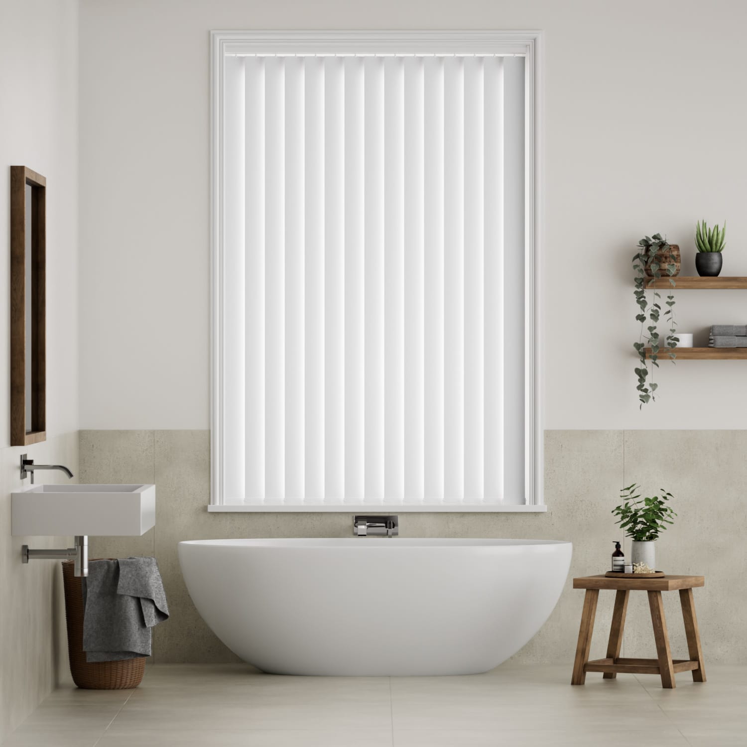 Lamellgardin PVC Blackout White 