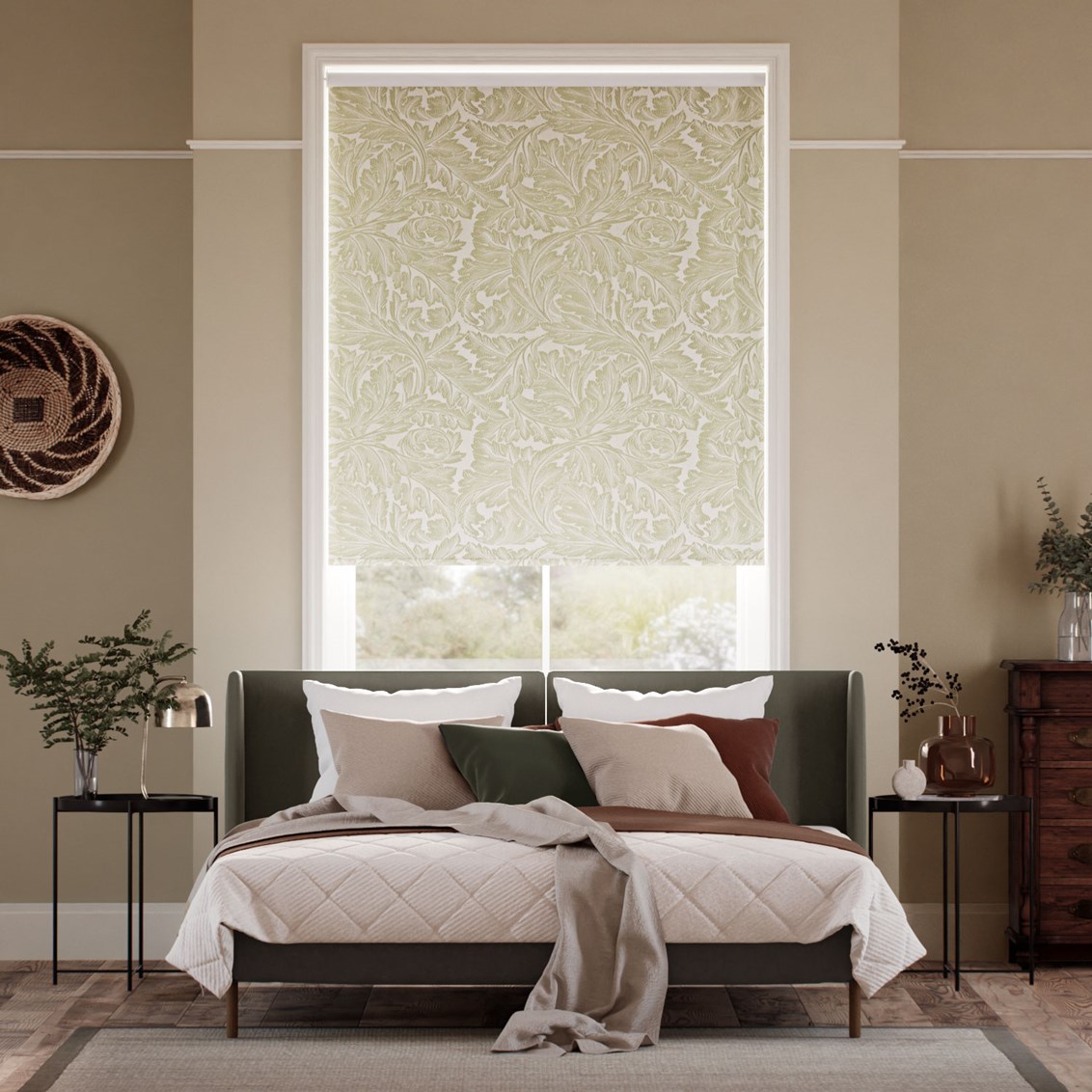 Rullgardin Twist2Fit William Morris Acanthus Jacquard Olive 